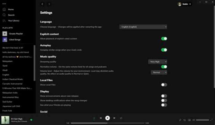 spotify desktop settings