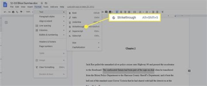 strikethrough google docs
