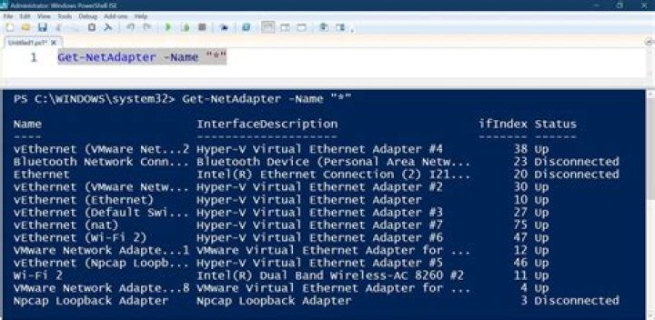 The Get-NetAdapter PowerShell command The Get-NetAdapter command check network card speed windows 10
