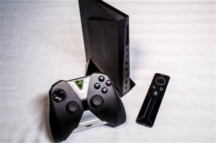 The Nvidia Shield TV console and controller.