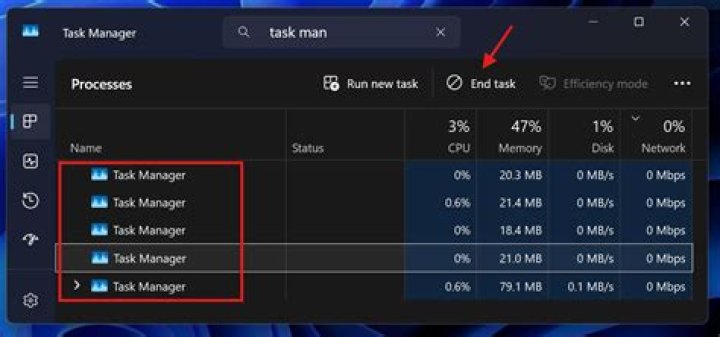 The Task Manager's Start-up tab The Task Manager the information store cannot be opened