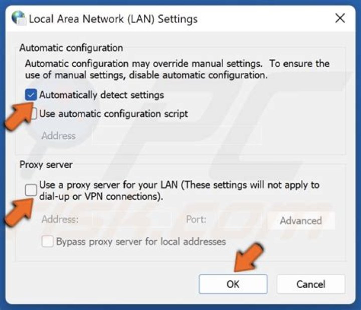 The Use a proxy server setting The Use a proxy server option windows 10 ethernet keeps disconnecting