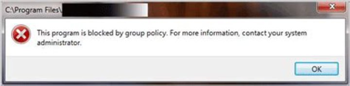 this program is blocked by group policy