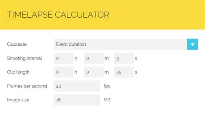 TimeLapse Calculator screenshot 2020 TimeLapse Calculator screenshot 2020