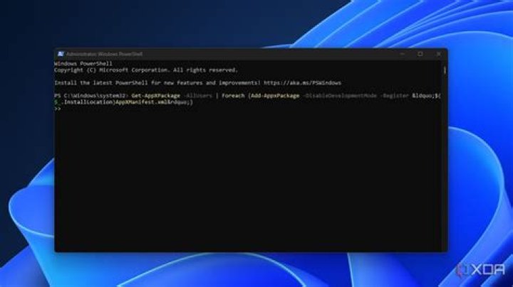 Type a command in powershell
