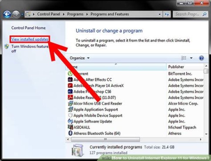 uninstall internet explorer 11 windows 7