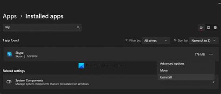 uninstall skype