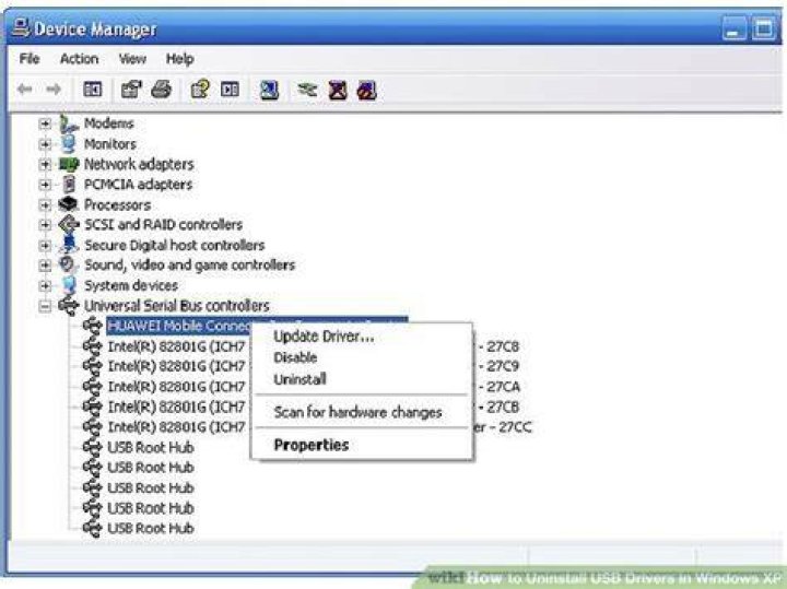 uninstall USB controller drivers