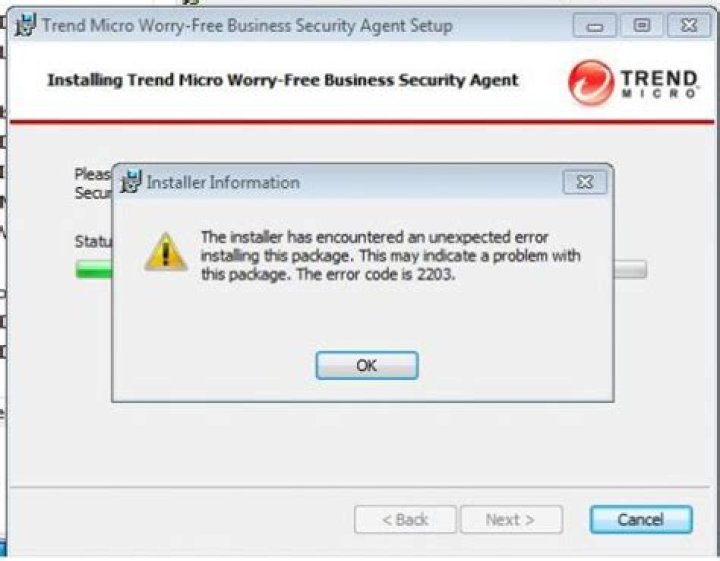 Update agent installer encountered unrecoverable error