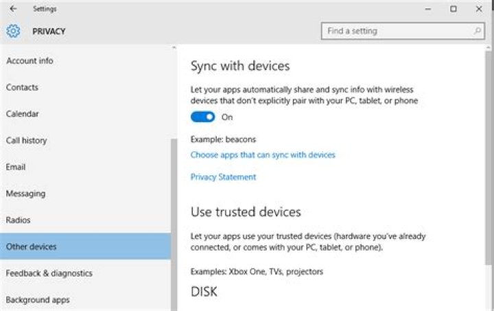 use trusted devices windows 10