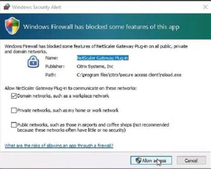 VPN blocked by windows firewall