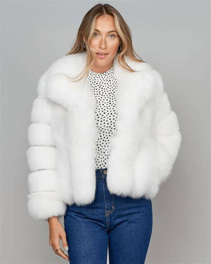 white faux fur jacket