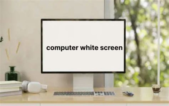 White screen on computer laptop