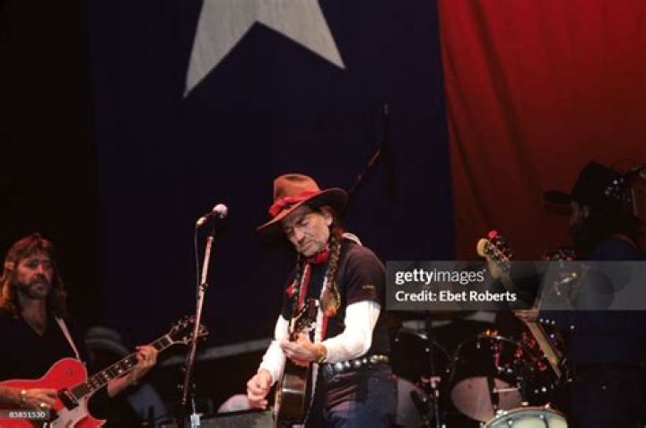 Willie Nelson performing on stage