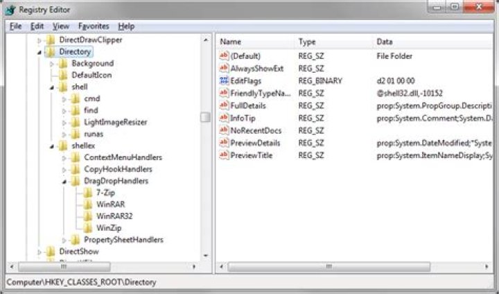 win7 regedit