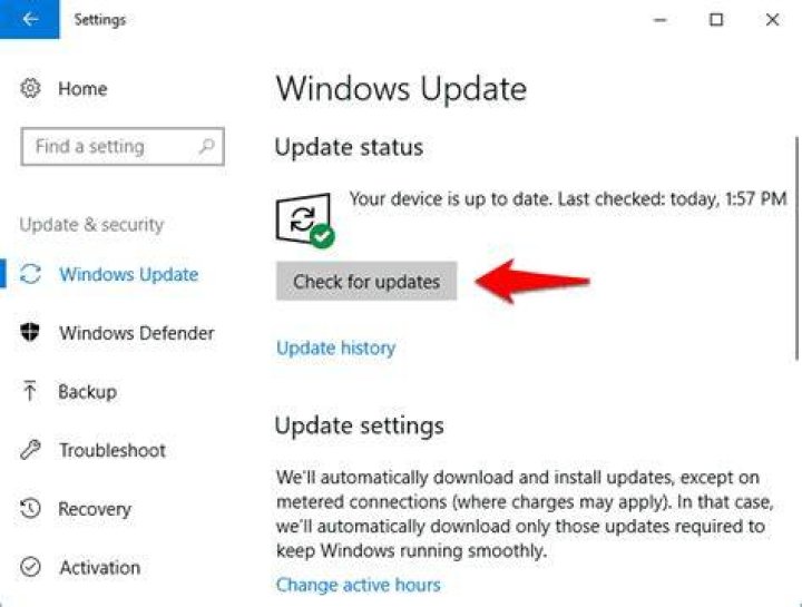 Windows 10 Check for Updates