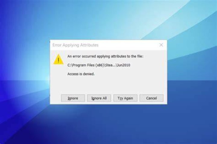 windows 10 error applying attributes