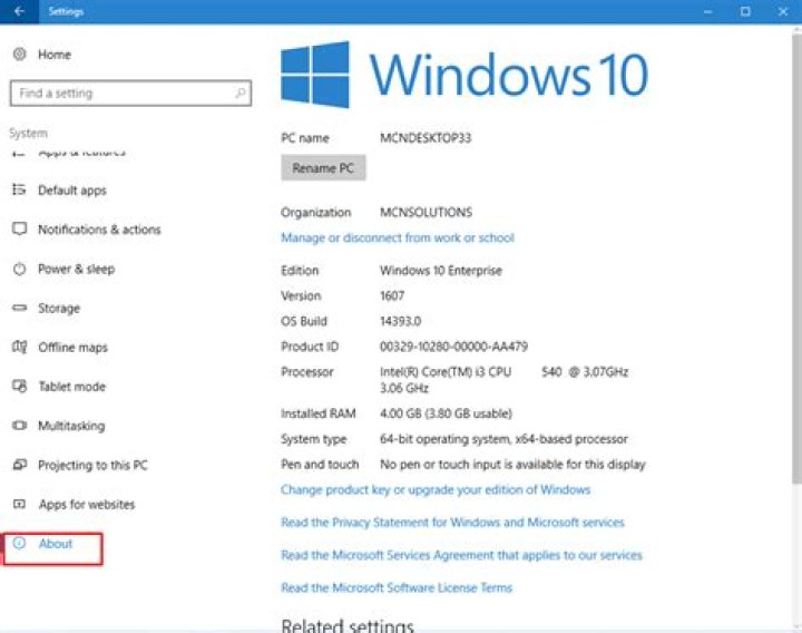 windows 10 system settings