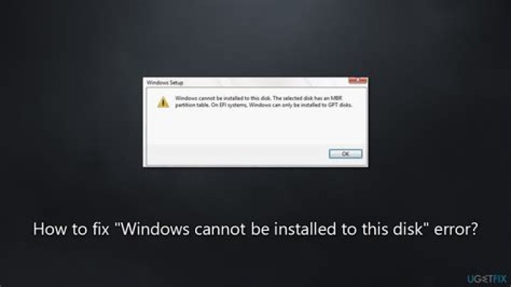 Windows cannot be installed to this hard disk space
