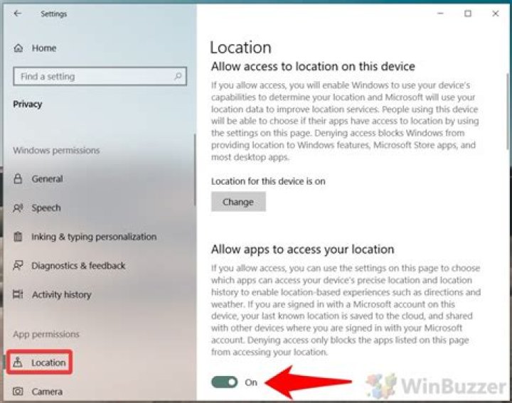 windows settings location windows settings location