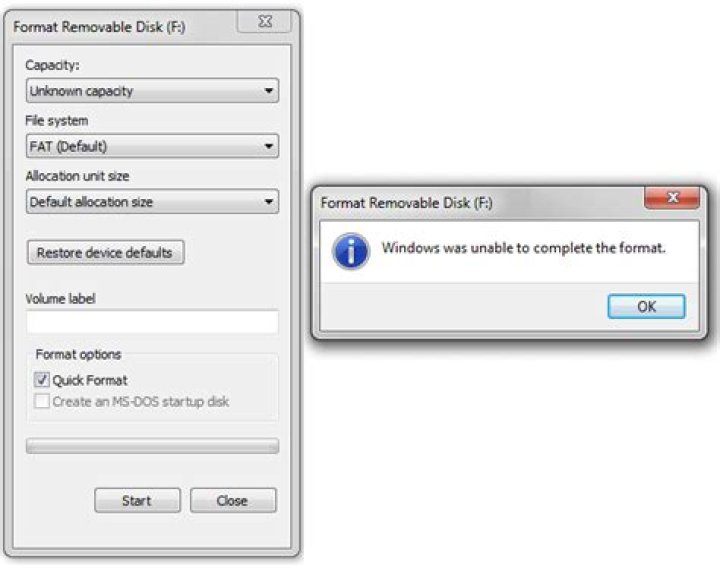 windows was unable to format micro sd