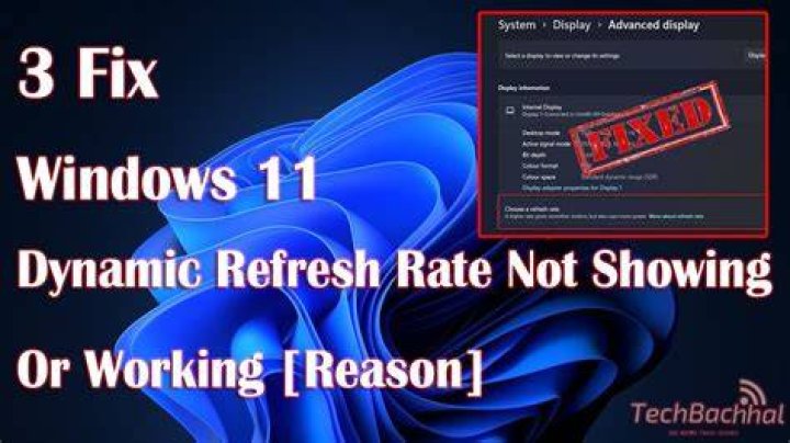 windows-update windows 11 dynamic refresh rate not working